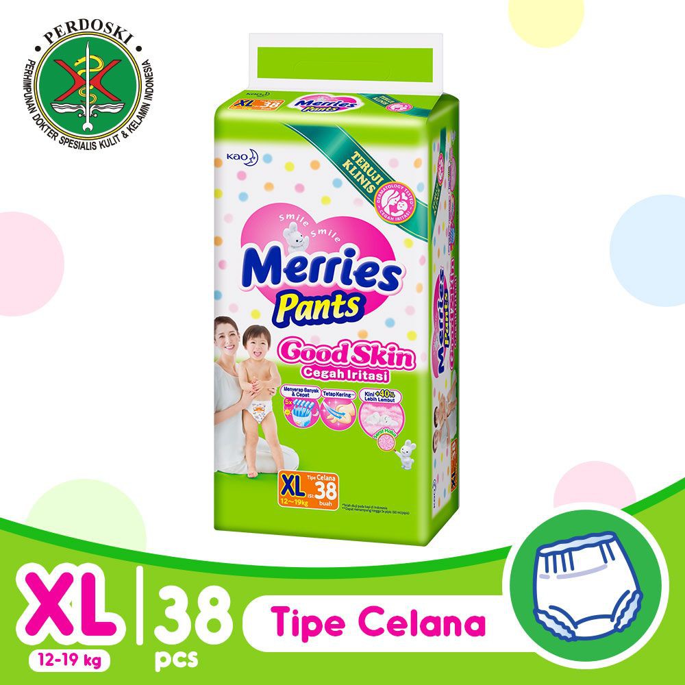 Merries Pants Good Skin XL38 XL 38 | Popok Merries Celana XL38 XL 38