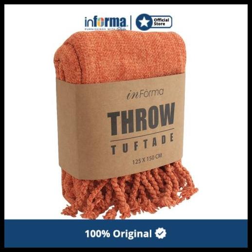 Informa - Selimut Throw Tuftade Burnt Orange 125X150Cm