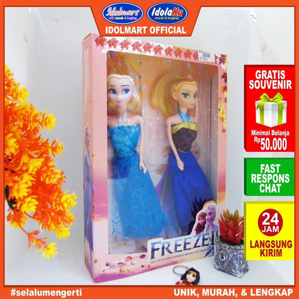 IDOLAKU Mainan Boneka Freezen Isi 2 pcs /  Mainan SNI / Frozen / 002A