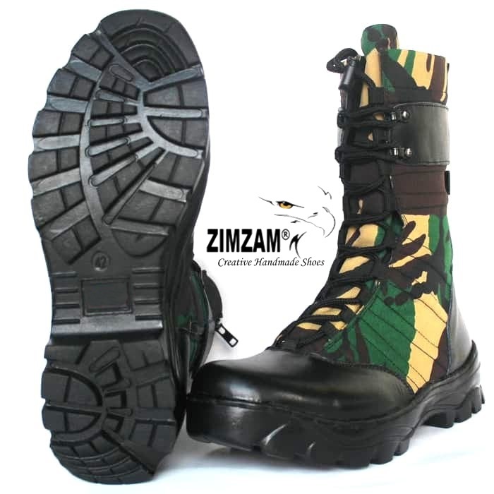 SEPATU TNI AD AU PDL NINJA ARMY LORENG ABRI UJUNG BESI BOOT PDL ASLI ZIMZAM ORIGINAL