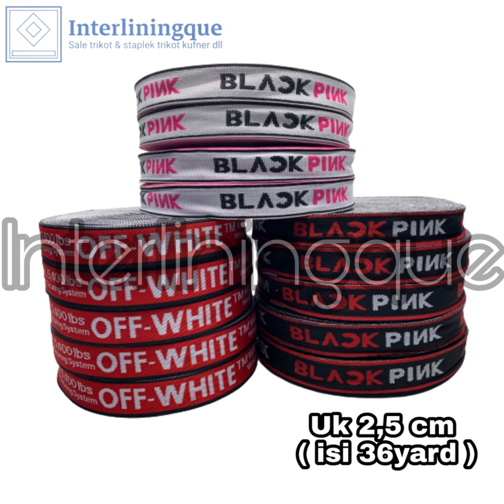 Pita Bordir Lebar 2,5 CM @36Yard Pita Kain Webing Craft Tali Tas Celana Dekorasi dll