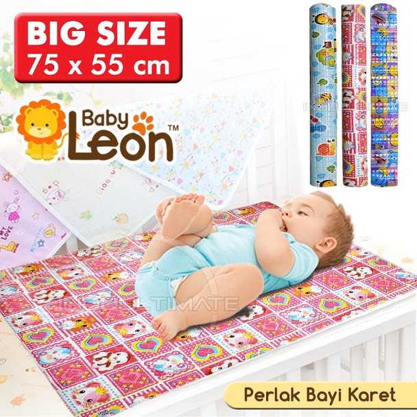 Perlak Ompol Bayi Karet Waterproof Baby Leon Besar Kecil Alas Ompol Newborn Bayi RANDOM MOTIF