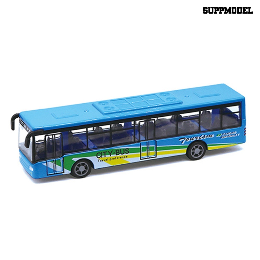 Mainan Simulasi Bus Mini Pull Back Bahan Alloy Untuk Dekorasi Meja / Koleksi Anak