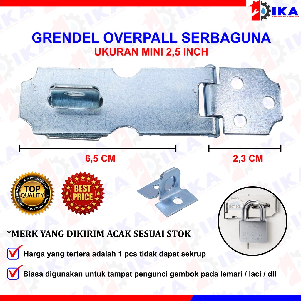 Overpal plat tempat gembok 2,5&quot; inch | 3&quot; inch | 4&quot; inch putih murah / overval