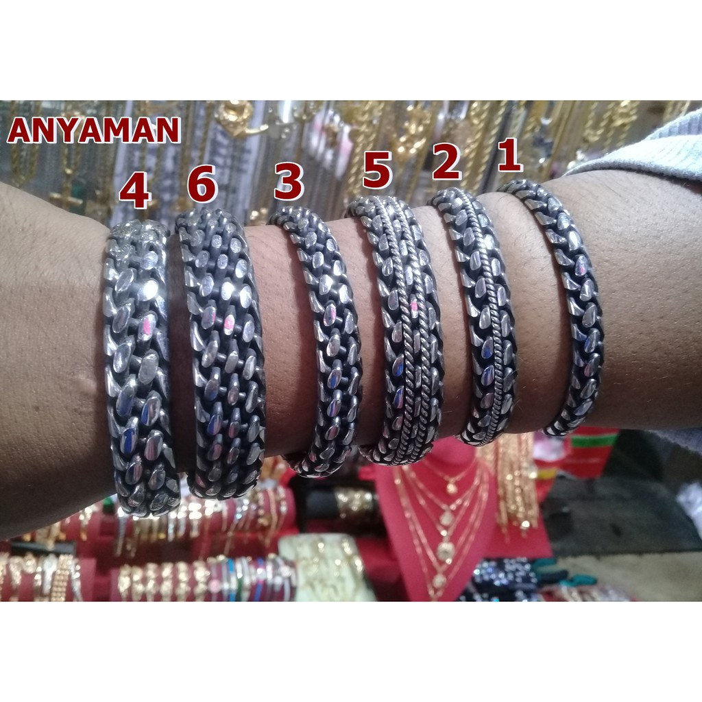 GELANG BESI PUTIH ASLI SORONG PAPUA ANTI KARAT BENTUK ANYAMAN DAN POLOS BISA COD