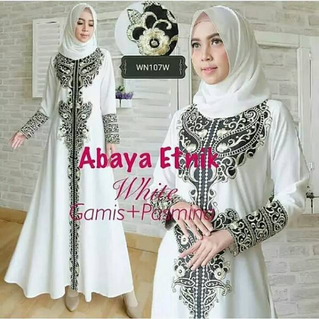 Gamis Etnik Maxi Dress Arab Saudi Bordir Zephy Turki Umroh 