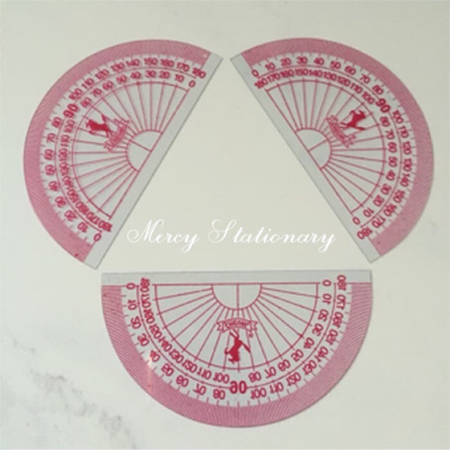 

12 pc - Garisan Busur Derajat Protractor Penggaris