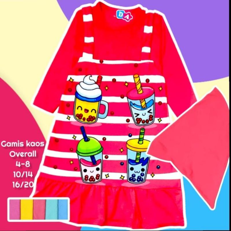 grosir gamis anak kaos dedina 101214 (3pc)