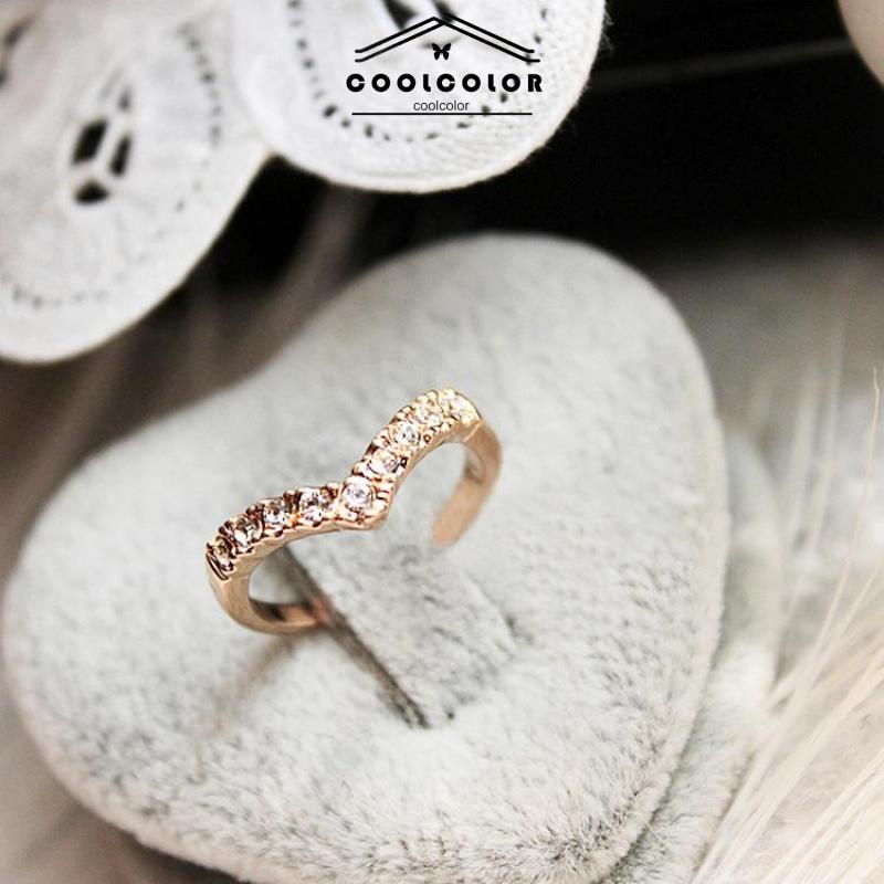 COD❤️Cincin berlian berbentuk hati cincin sederhana penuh berlian cinta cincin ekor korea fashion wanita