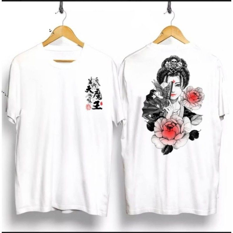 KAOS BAYAR DI TEMPAT / BAJU KAOS DISTRO / GEISHA PUTIH DISTRO PRIA KEREN / BAJU KAOS DISTRO TERBARU KAOS SAKURA PUTIH / KAOS GSHIA PUTIH SHOPOCOLLECT / ATaSAN PRIA /