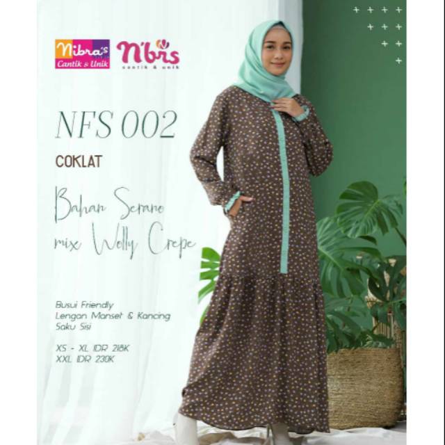Gamis Casual Nibras NFS 002 coklat