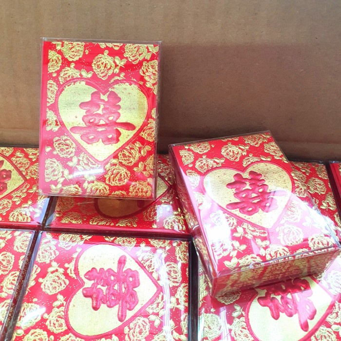 Angpao Kawin Kecil Box isi 20 Angpau Sangjit Murah Ampao Shuangshi Harga Grosir Termurah