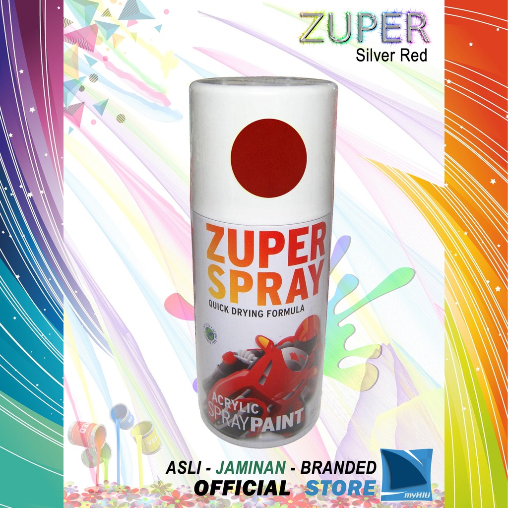 Cat Semprot Warna Merah Keperakan 150 ~ 300cc / Silver Red Spray Paint ZUPER