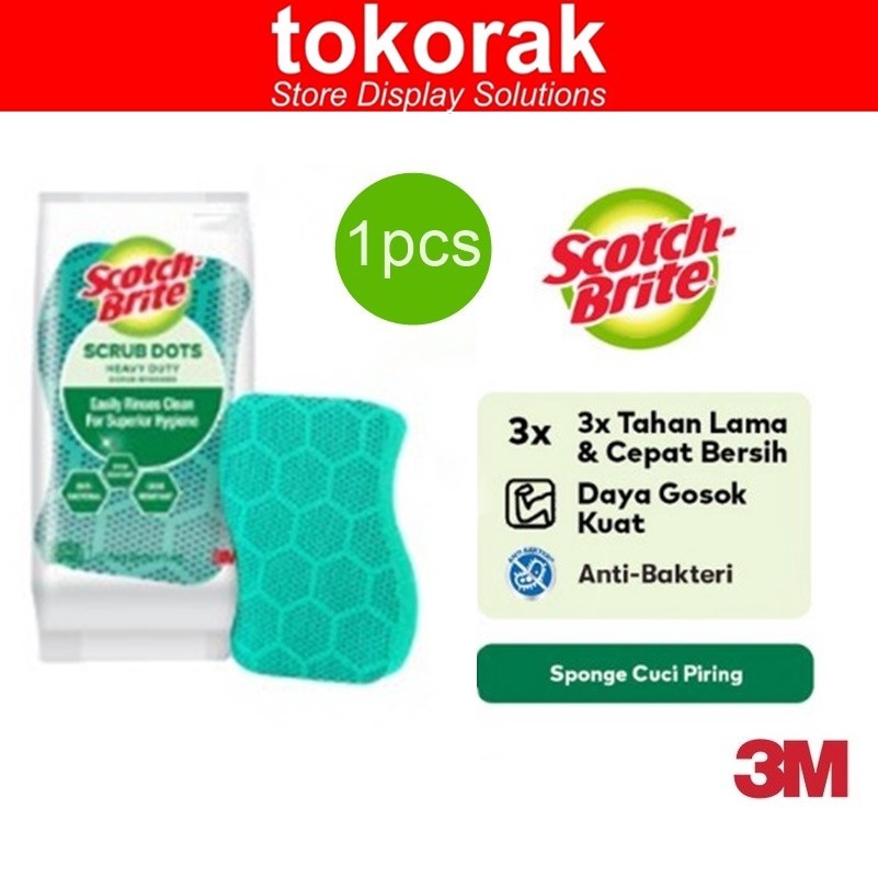 3M SCOTCH BRITE SABUT SPONS CUCI PIRING SCRUB DOTS DAYA GOSOK KUAT