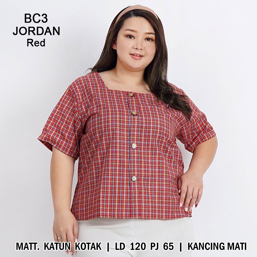 BIGCLO - (COD) LD 120cm Blouse Jumbo Wanita BC3 Baju Atasan Bigsize-Jordan (Red)