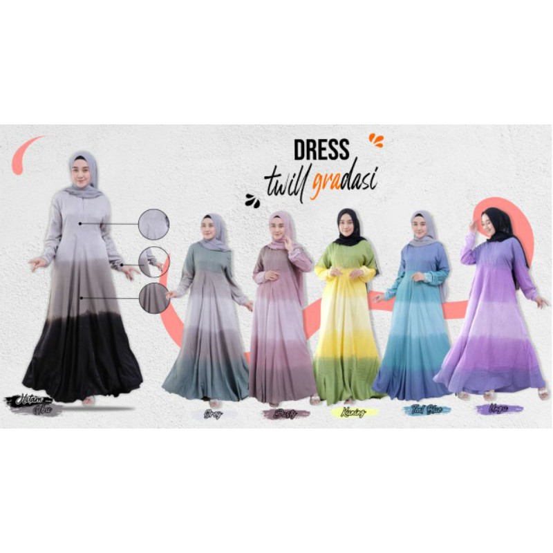 gamis twill ory premium Gradasi