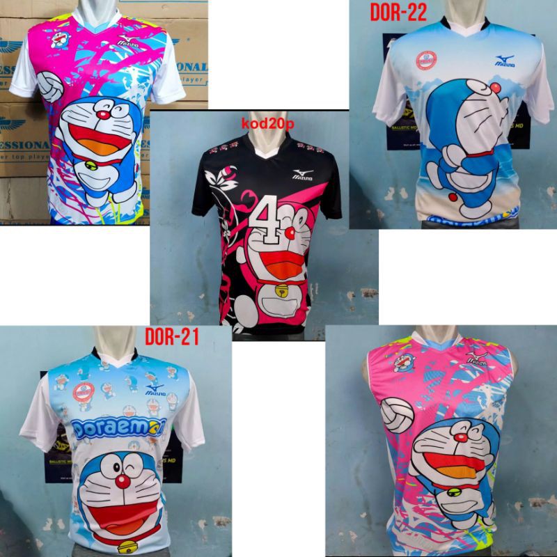 COD jersey baju voli doraemon / kaos jersey voli doraemon printing