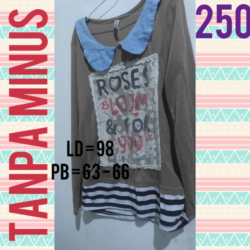 Kaos perempuan lengan panjang preloved  kaos cewek lengan panjang preloved  kaos lengan panjang