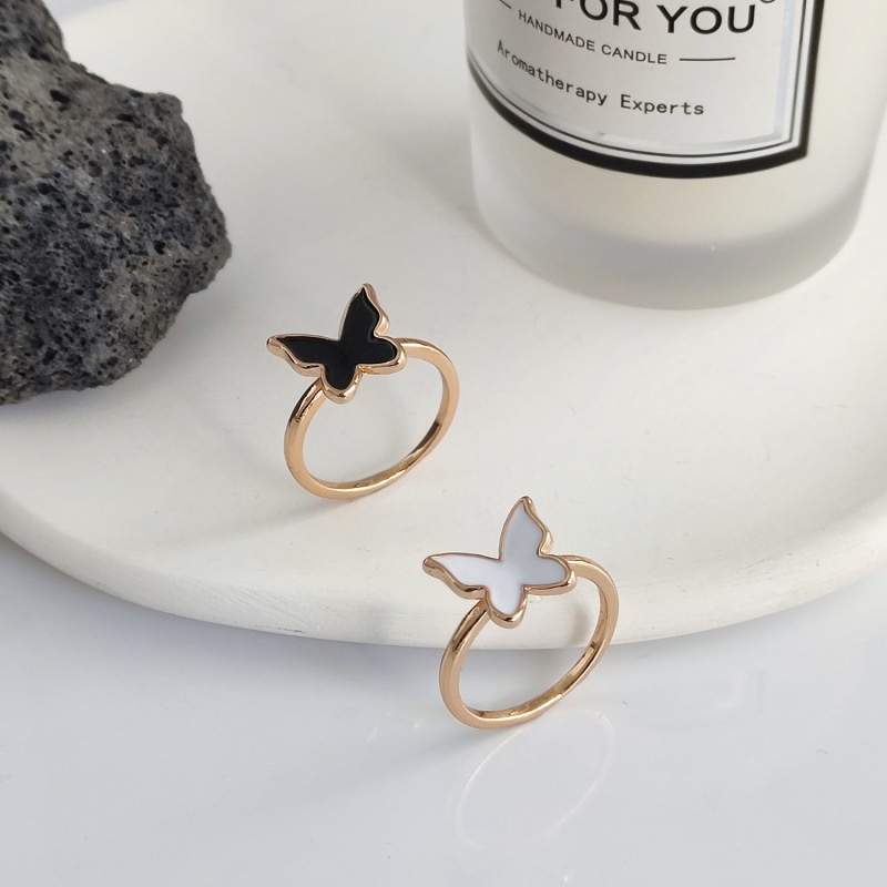 Cincin Wanita Bentuk Butterfly Tail Warna-Warni Gaya Korea Untuk Pernikahan