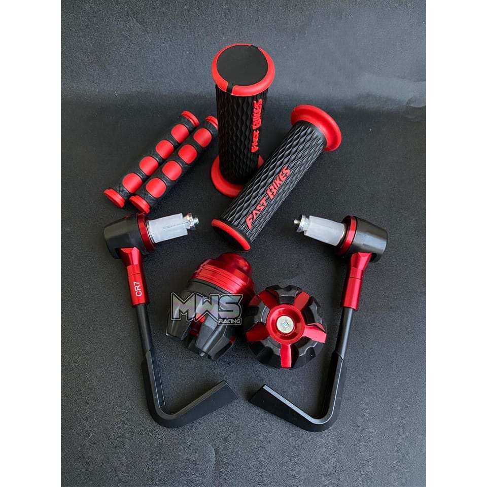 Combo Paket 4in1 Proguard L + Jalu as roda + Handgrip Model Jaring + Karet Handle Rem Domino Untuk Semua Jenis Motor