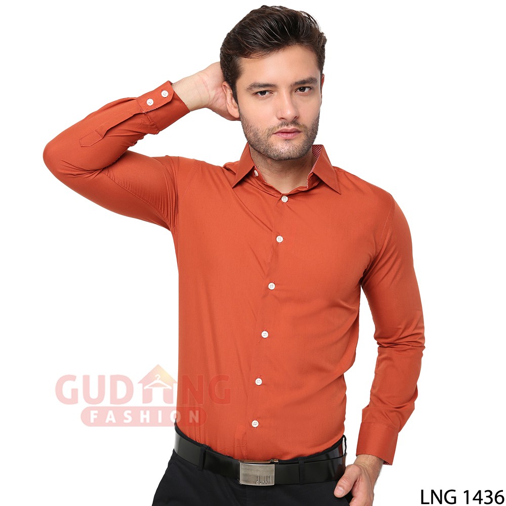 Kemeja Panjang Polos Formal Katun – Banyak Pilihan Warna LNG (COMB)