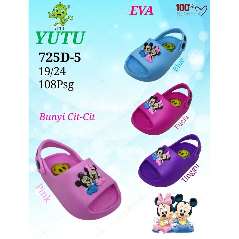 (COD) Sandal Baim Anak Bayi Bunyi Cit Cit Karet Motif Mickey Yutu 725