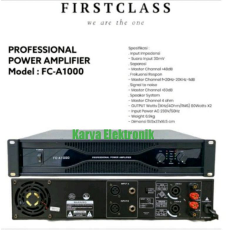 POWER AMPLI FIRSTCLASS FC A1000 POWER FIRSTCLASS FC A1000