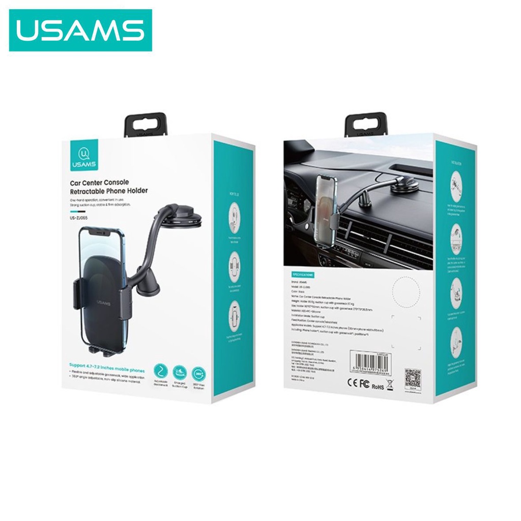 USAMS Car Mount Center Console Retracble Phone Holder Dashboard Mobil