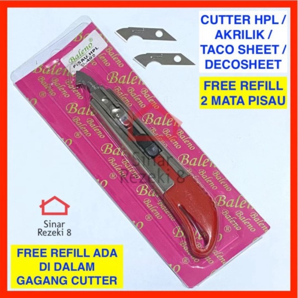 

Jual perkakas Cutter Pisau Alat Pemotong Potong HPL Taco Sheet Decoshee Diskon