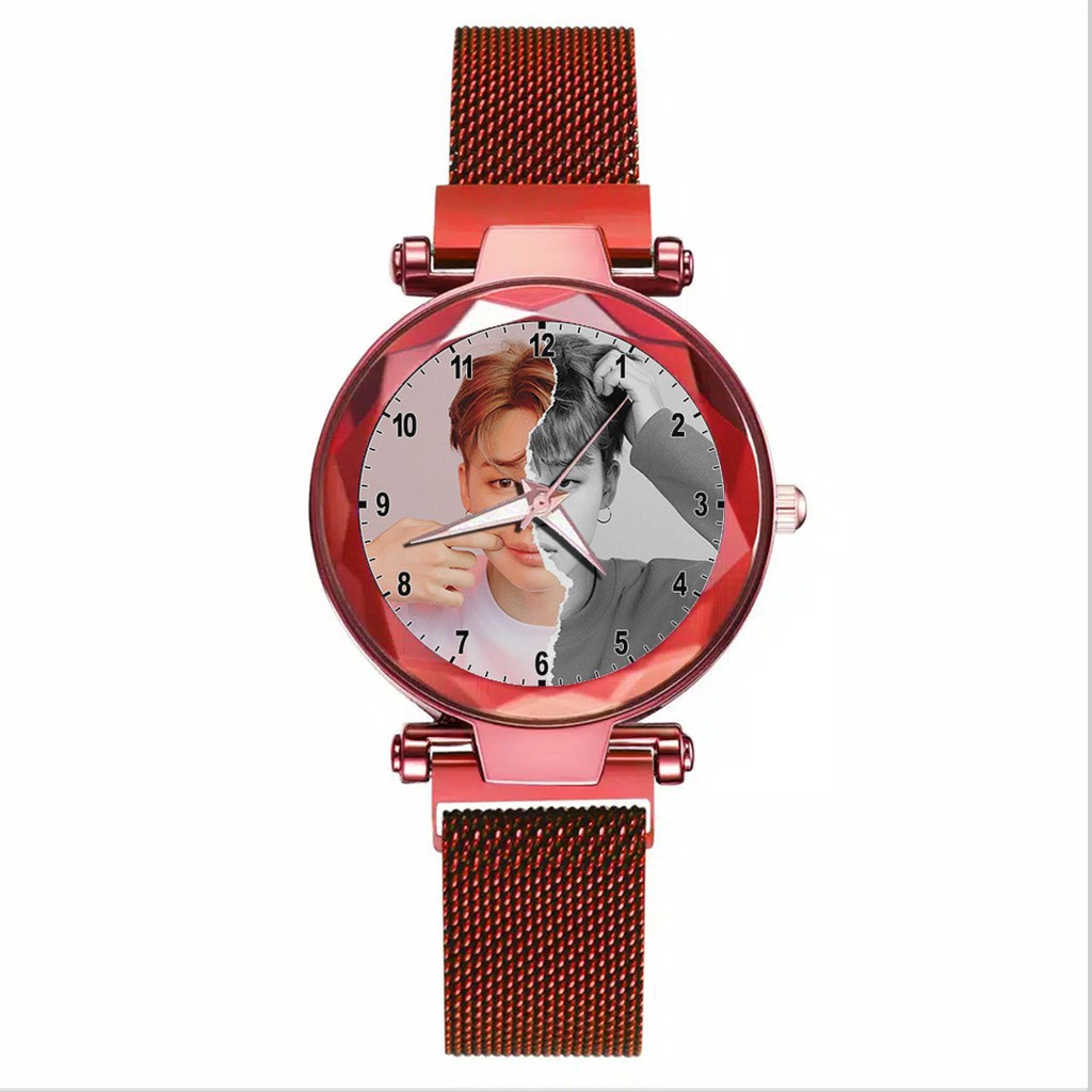 Jam Tangan Wanita Custom - KPOP BTS {JIMIN} Free Box &amp; Batre Cadangan