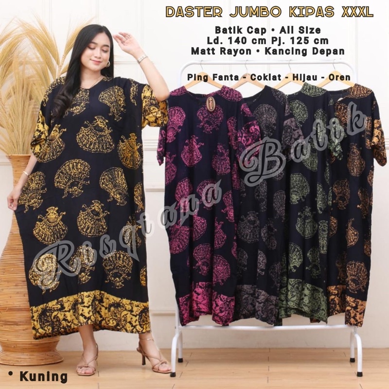 LD140 Daster Jumbo Batik Baju Ibu Hamil Menyusui Super Jumbo