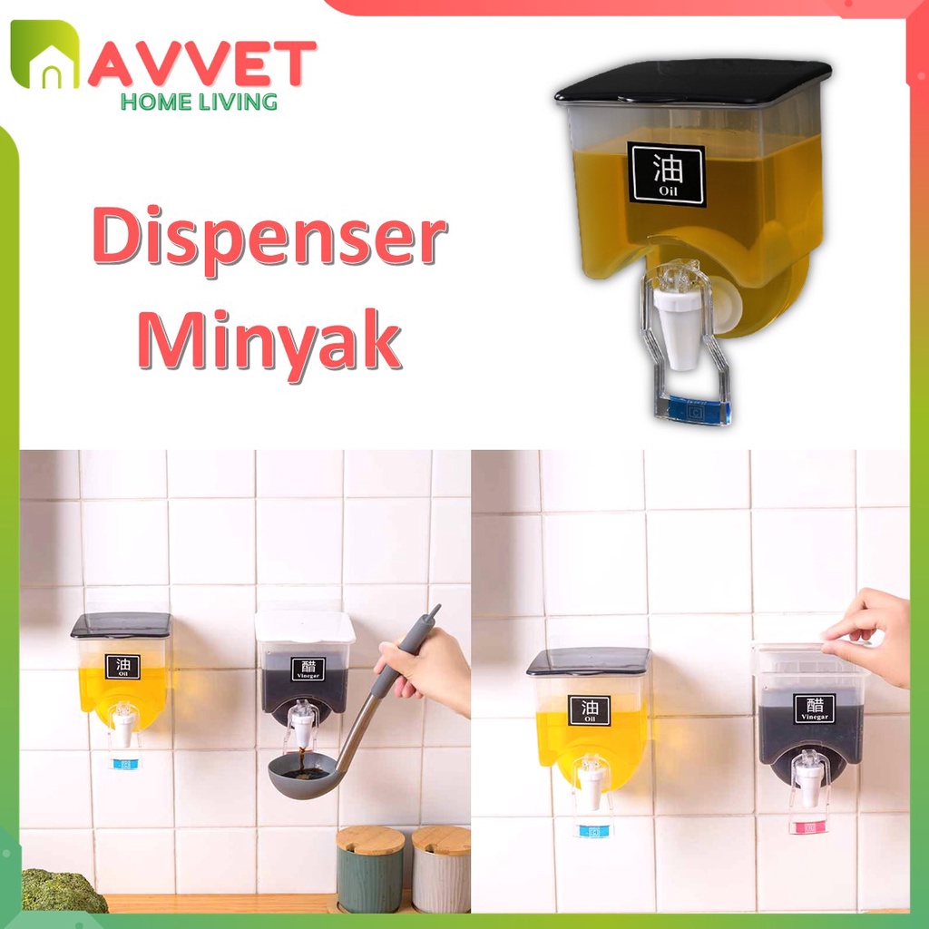 AVVET Dispenser Minyak Mini Tempel Tempat Penyimpanan Kecap Bumbu Dapur Serbaguna Kotak Penyimpanan Sabun Cair Multifungsi Murah Import