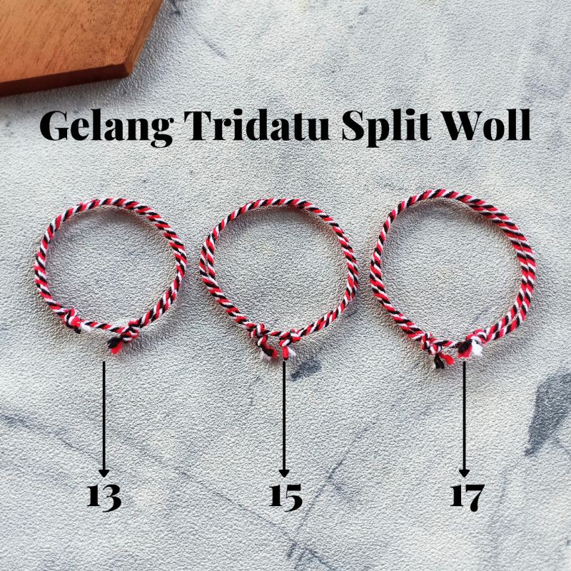 Gelang Tridatu Split Original Woll / Gelang Tridatu Simple / Gelang Asli Bali / Gelang Tridatu Pura / Gelang Tridatu Woll / Gelang Asli Bali /  Tridatu Simple / Craftdewata