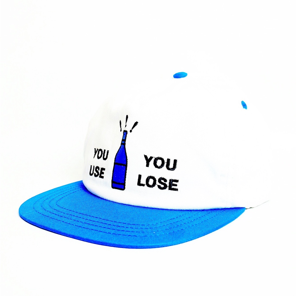 Bottle Hat ( blue white )