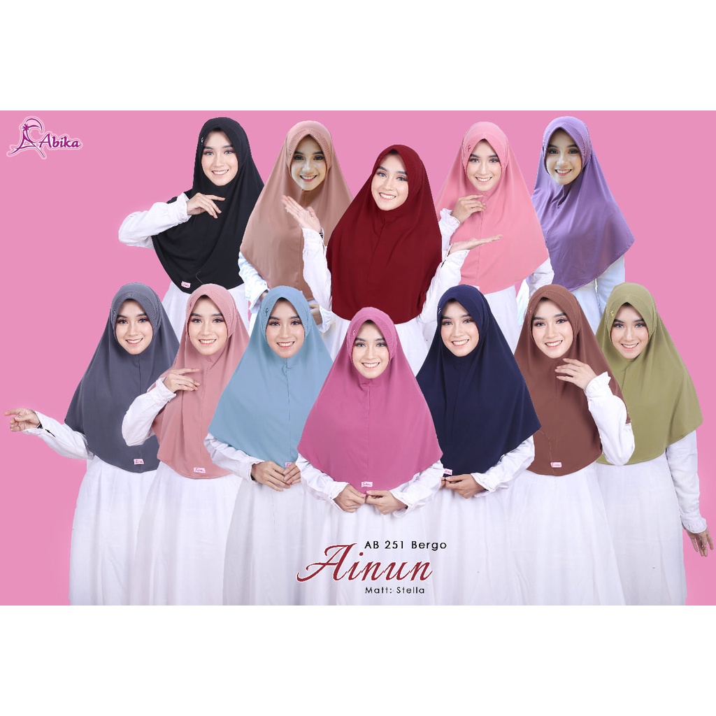 Abika Hijab Original Bergo Ainun Jilbab Dewasa Instan Bergo Instan Dewasa