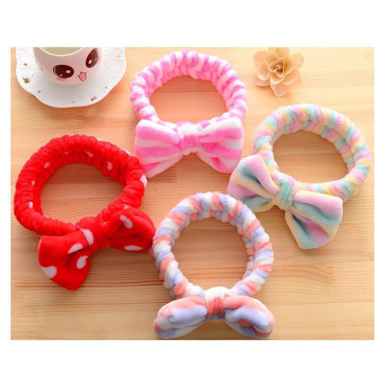 ⭐Bobastore⭐ Bando Korea Fashion Rambut Pita Bendo Elastis Wanita Rajut Anak Hairband Bandana Motif R027-4