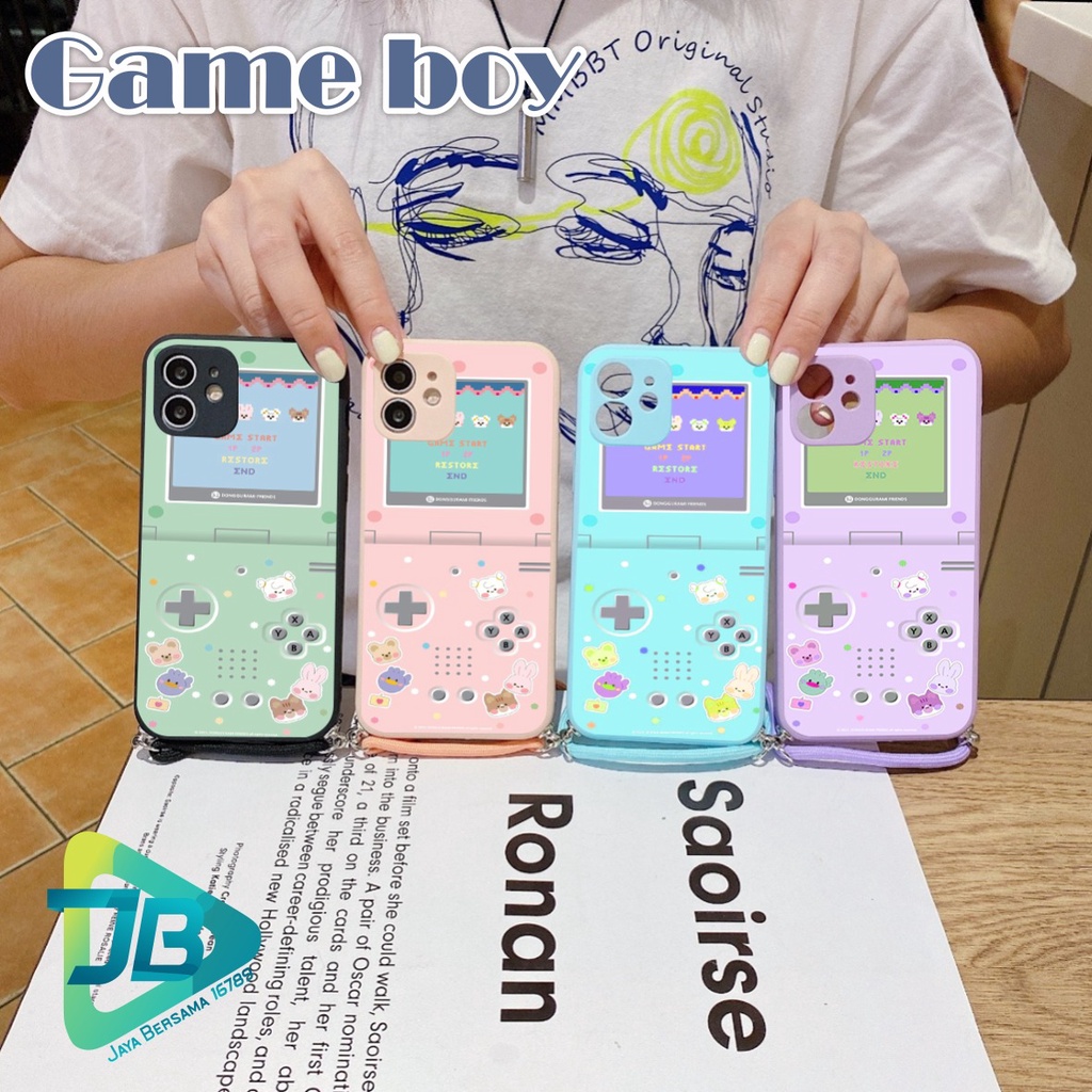SOFTCASE SILIKON SLINGCASE TALI LANYARD STRAP PHONE MACARON PELINDUNG KAMERA GAME BOY OPPO VIVO SAMSUNG XIAOMI REALME IPHONE ALL TYPE JB5488