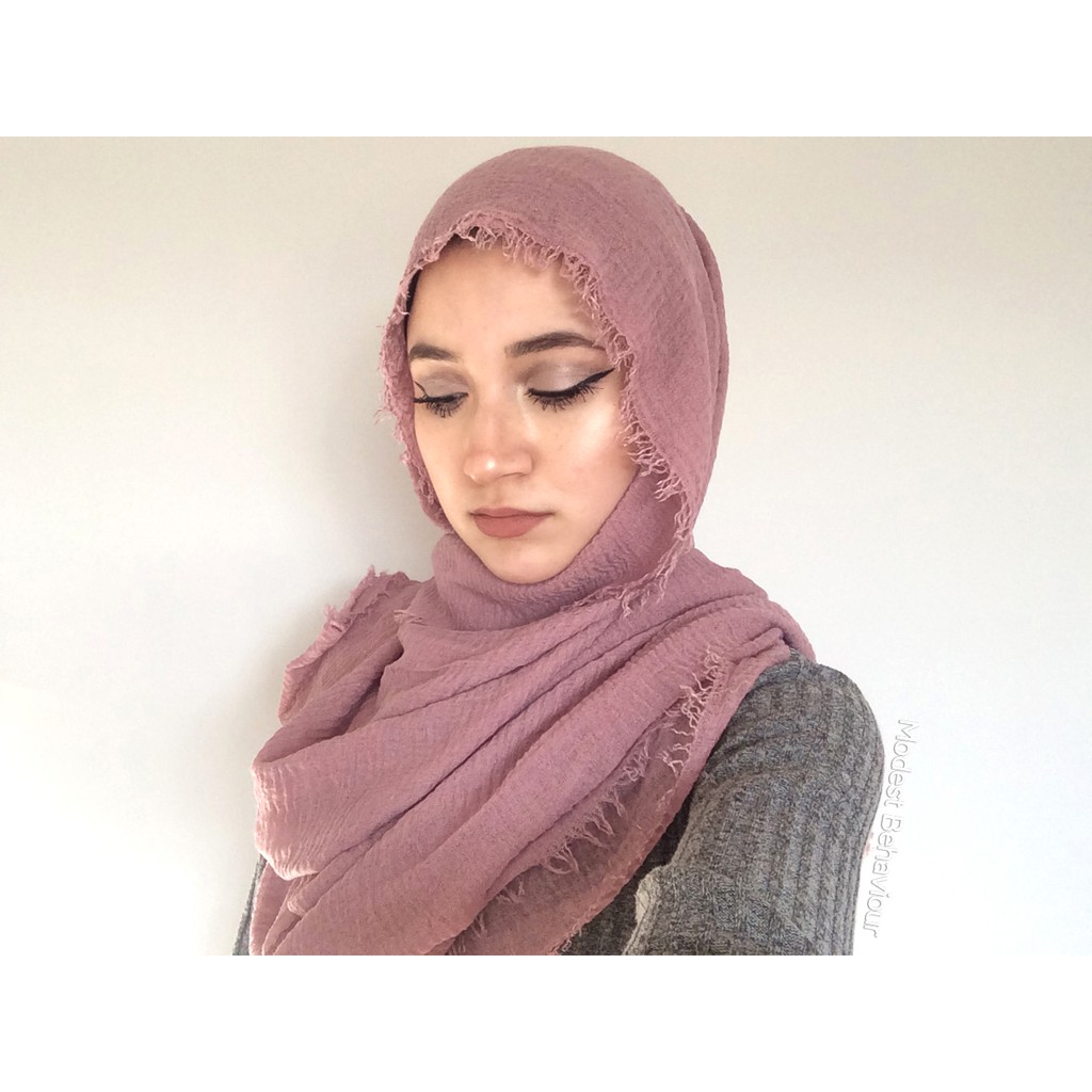Premium Crinkle Hijab Arabian Shawl Pashmina Hijab Import Cotton