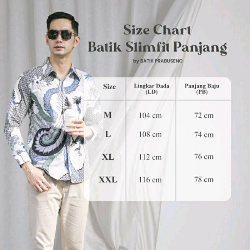 Batik Prabuseno Motif Anggita Hitam Kemeja Pria Lengan Panjang Slimfit Untuk Kerja Kantor Formal Bahan Katun Printing Lapis Furing Adem Halus Nyaman Bisa COD Tersedia Size XXL Jumbo