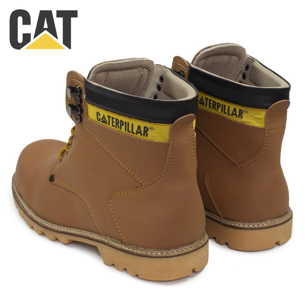 COD !! Sepatu Caterpillar Holton Sepatu Safety Boots Ujung Besi Fashion Pria Bikers Turing Outdoor M