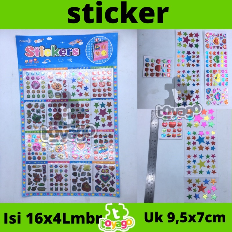 sticker kartun/sticker reward mainan edukasi isi 16pcs grosir murah