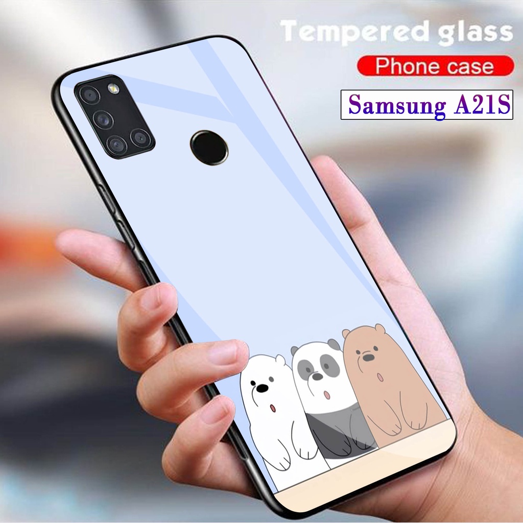 Softcase Glass Kaca SAMSUNG A21S - Case Hp Pelindung Handphone SAMSUNG A21S [ A48 ]