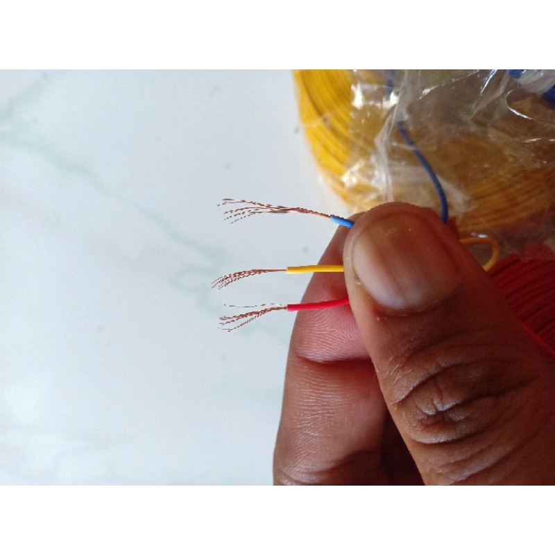 10meter Kabel  kecil serabut 10helai serabut tembaga merah