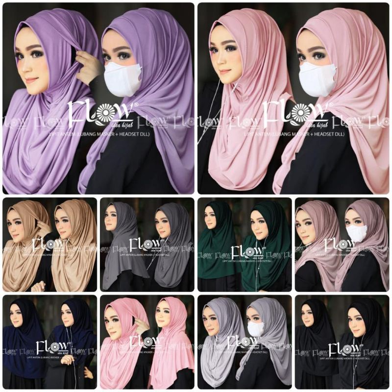 Jilbab Instan Simpel 2in1 Lipit Ori Flow-1