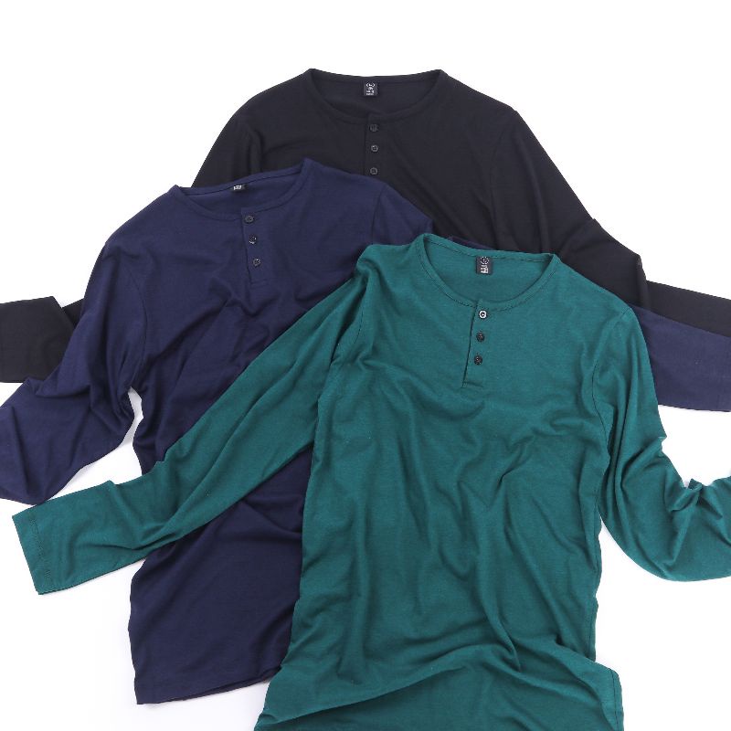 Kaos polos kancing panjang / kaos polos panjang