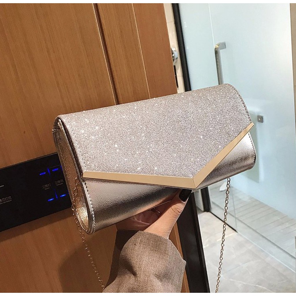 CR 7504 RISCE TAS PESTA CLUTCH GLITTER IMPORT WANITA CEWEK PEREMPUAN JAKARTA BATAM