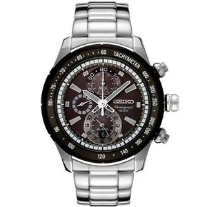 Seiko Mens SNAC87P1 Chronograph Alarm Black Dial | Jam Pria SNAC87