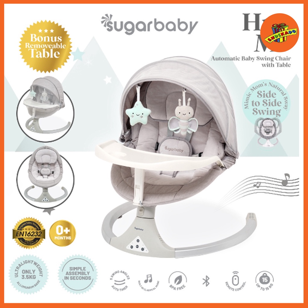 MAKASSAR! SUGARBABY HUG ME AUTOMATIC BABY SWING WITH TABLE - Ayunan