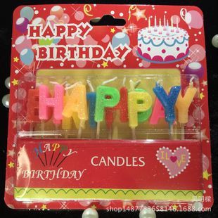 LILIN HAPPY BIRTHDAY MURAH GROSIR WARNA WARNI HIASAN KUE ULTAH LILIN BDAY GLITER POLOS POLKADOT