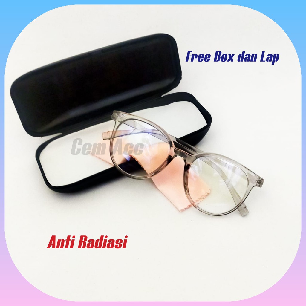 Kacamata Anti Radiasi Kacamata Korea Fashion glasses Free Box Dan Lap